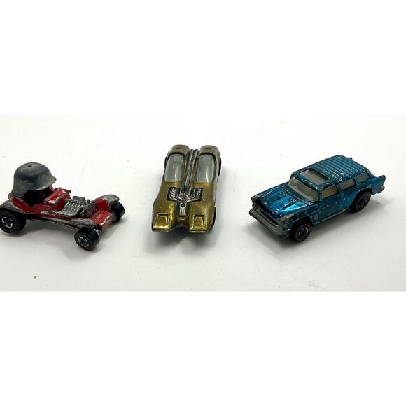 1969 Hot Wheels Red Lines Classic Nomad USA Red Baron Splitting Image Lot of 3